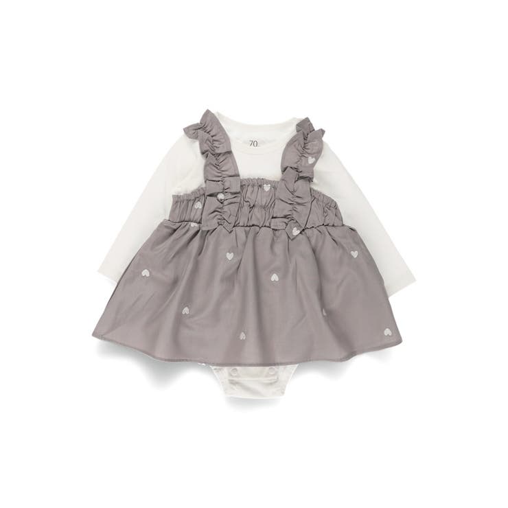 ハート柄刺しゅうカバーオール | ブランシェス | 詳細画像1 