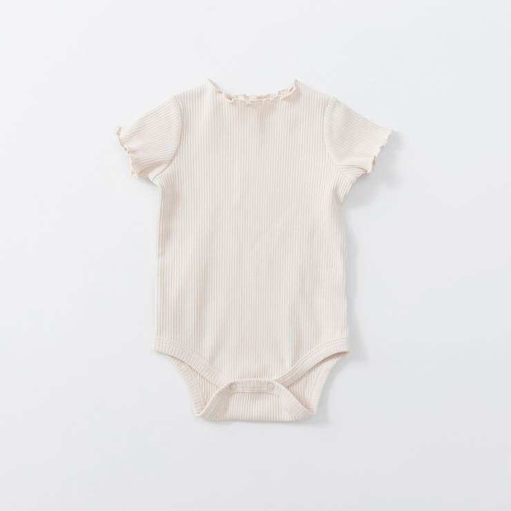 ベージュ | ストレッチテレコ半袖ボディスーツ | ブランシェス