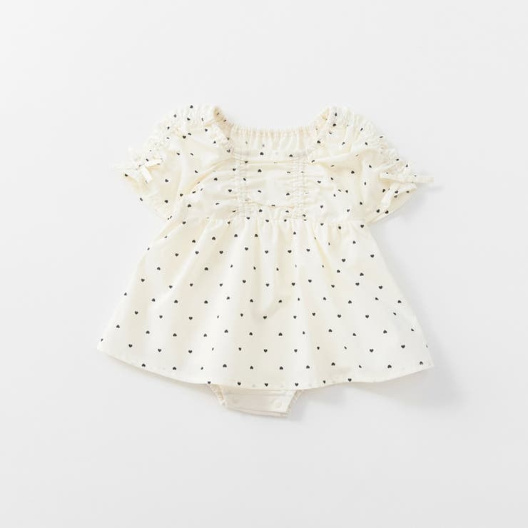 アイボリー | 【おそろい】シャーリングリボンカバーオール | ブランシェス