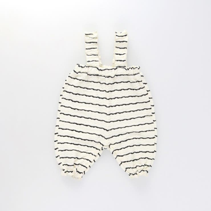 アイボリー | 【おそろい】カットジャガードサロペット風カバーオール | ブランシェス