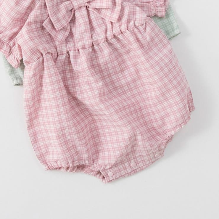 リボン付きチェック柄カバーオール | ブランシェス | 詳細画像4 