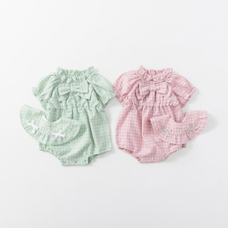 リボン付きチェック柄カバーオール | ブランシェス | 詳細画像5 