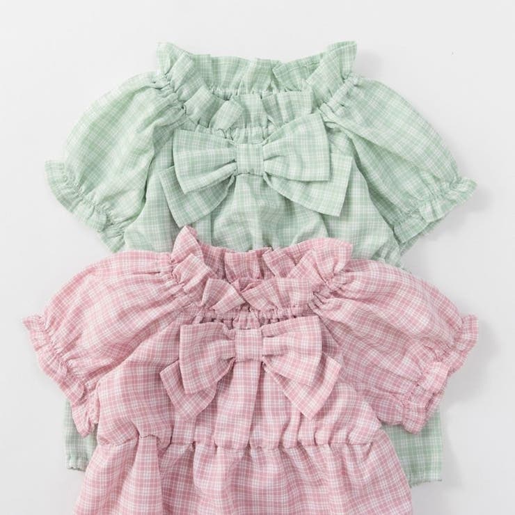 リボン付きチェック柄カバーオール | ブランシェス | 詳細画像7 