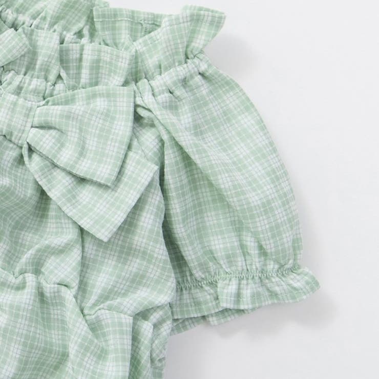 リボン付きチェック柄カバーオール | ブランシェス | 詳細画像9 