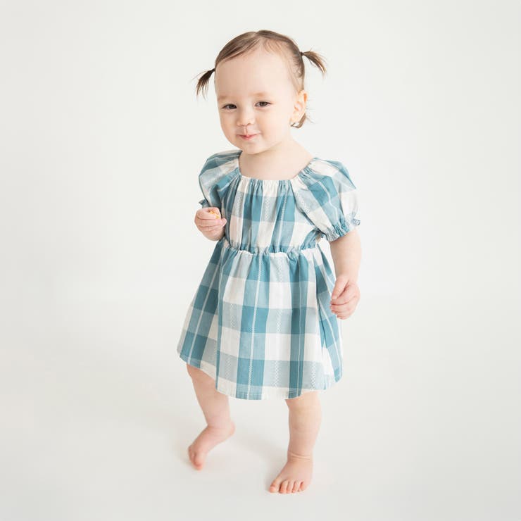 ブルー | 【おそろい】ブロックチェックカバーオール | ブランシェス