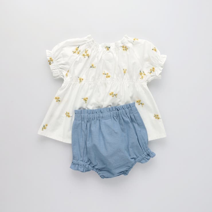 【おそろい】花刺しゅうトップス＆ブルマ セット ベビー | ブランシェス | 詳細画像11 