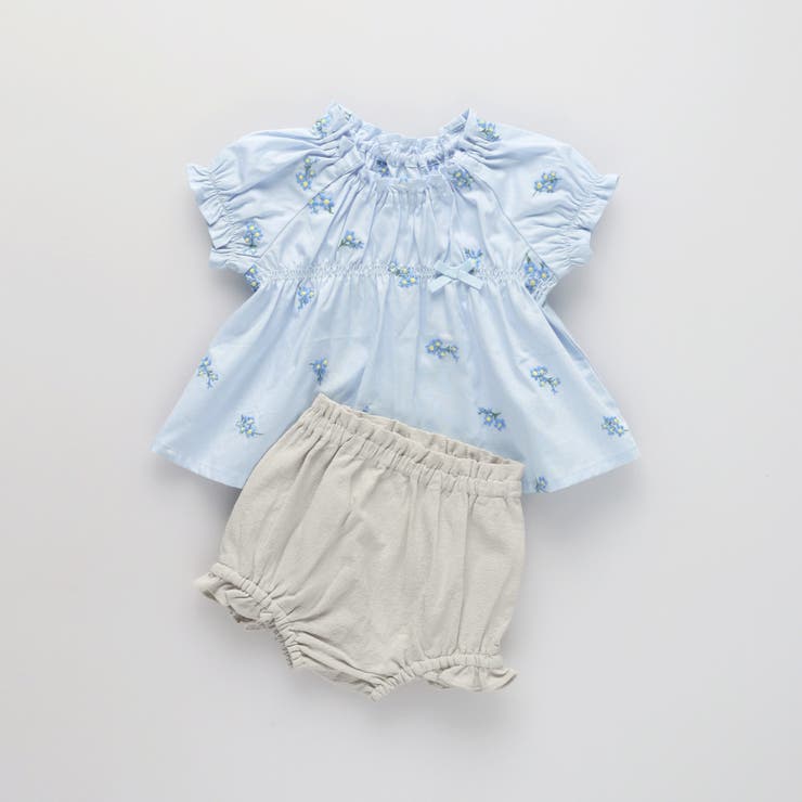 【おそろい】花刺しゅうトップス＆ブルマ セット ベビー | ブランシェス | 詳細画像12 