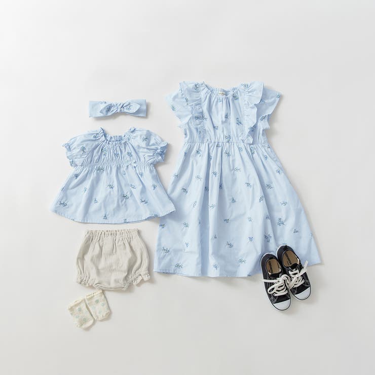 【おそろい】花刺しゅうトップス＆ブルマ セット ベビー | ブランシェス | 詳細画像18 