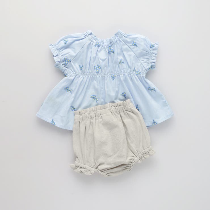【おそろい】花刺しゅうトップス＆ブルマ セット ベビー | ブランシェス | 詳細画像19 