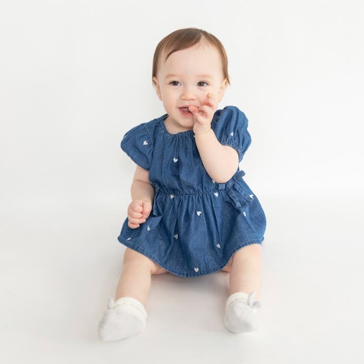 【おそろい】ハート刺しゅうデニムトップス＆ブルマセット | ブランシェス | 詳細画像10 