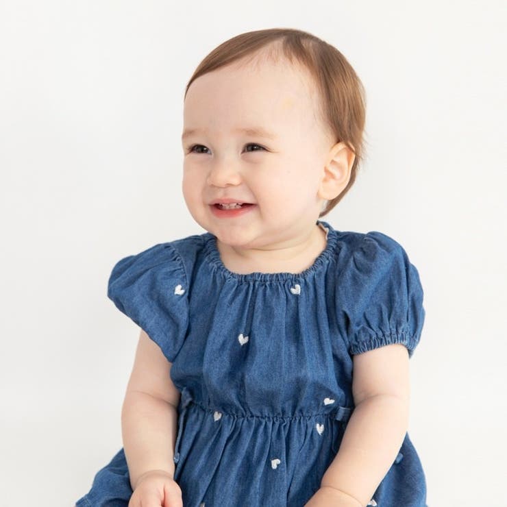 【おそろい】ハート刺しゅうデニムトップス＆ブルマセット | ブランシェス | 詳細画像13 