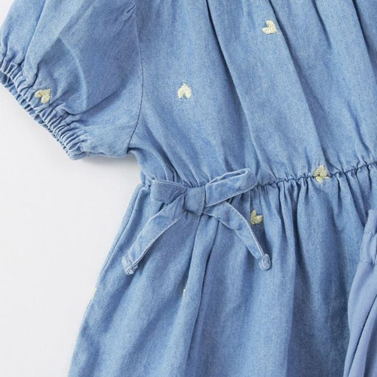 【おそろい】ハート刺しゅうデニムトップス＆ブルマセット | ブランシェス | 詳細画像5 