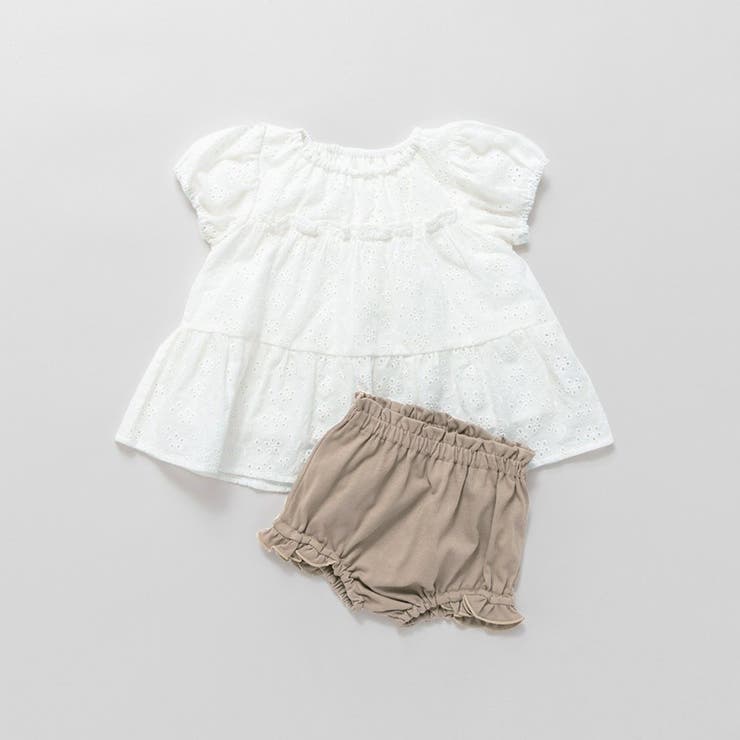 オフホワイト | 【おそろい】オーバーレースセットアップ | ブランシェス