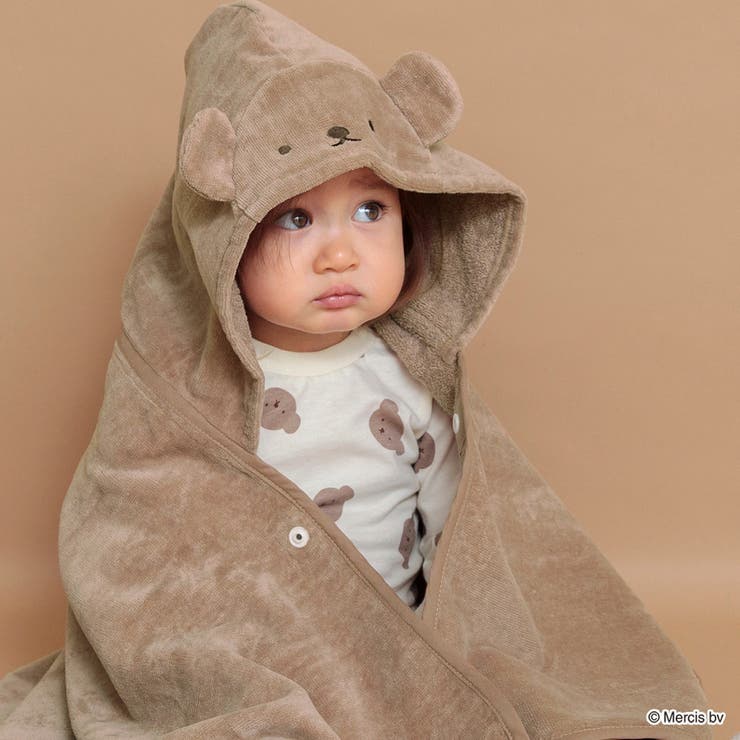ブラウン | 【ベビー/ミッフィー/ボリス】フード付きバスローブ | ブランシェス