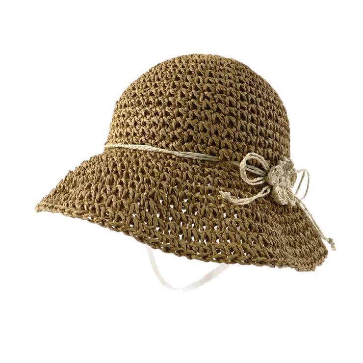 キャメル | 【ベビー】花モチーフ付ペーパーハット | ブランシェス