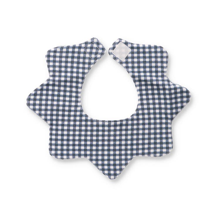 ネイビーブルー | 【ベビー/リバーシブル】ギザギザギンガムチェックスタイ | ブランシェス