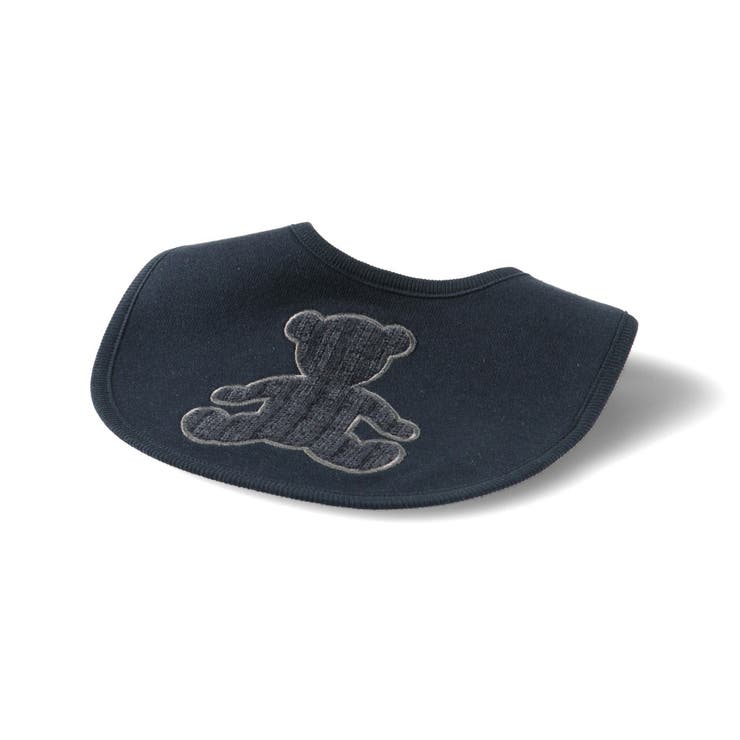 ネイビーブルー | 【ベビー】くま異素材MIXスタイ | ブランシェス