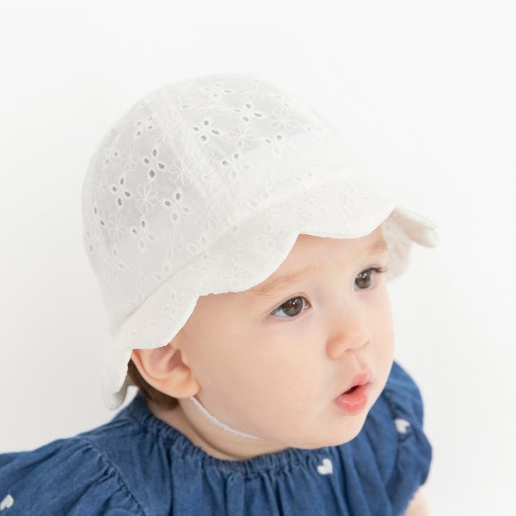 オフホワイト | 【ベビー】カットワークレースハット | ブランシェス