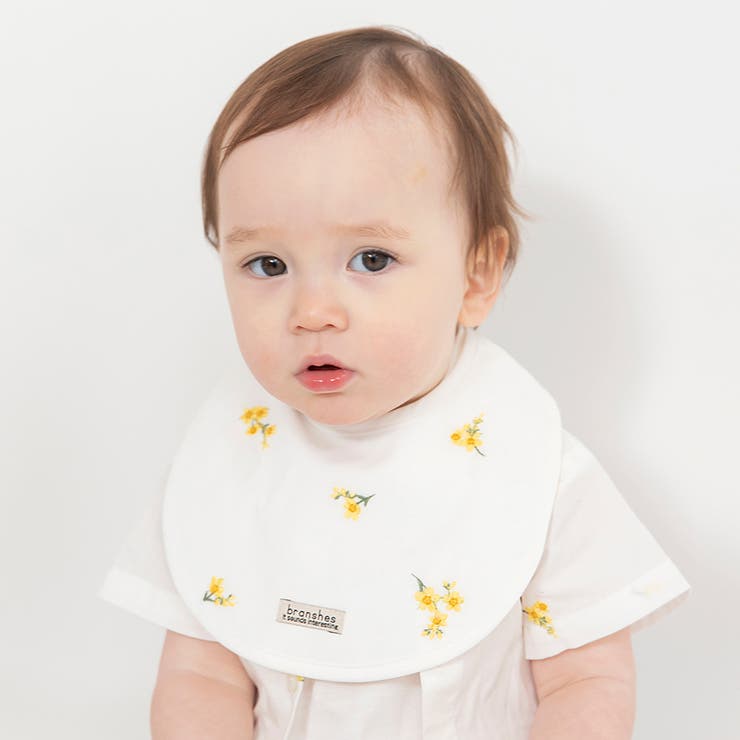 オフホワイト | 【おそろい】花刺しゅうスタイ/ベビー/ベビー小物/小花柄/ペア/リンクコーデ	 | ブランシェス