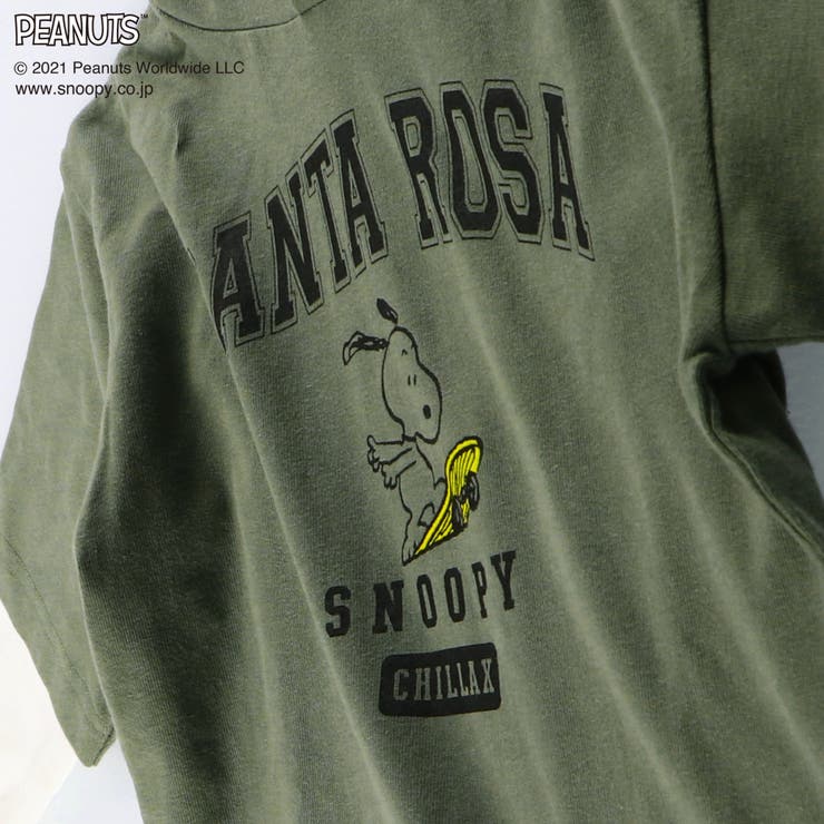 PEANUTS】スヌーピー重ね着風フード付き長袖Tシャツ ロンT[品番 