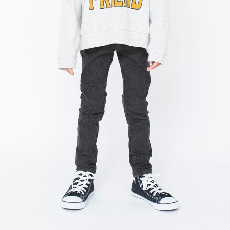 ブラック | 【プレミアムストレッチ】デニムロングパンツ 子供服 キッズ | ブランシェス