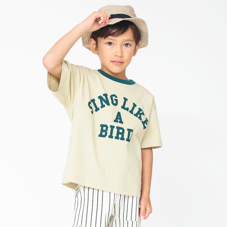 ベージュ | カレッジロゴPt半袖Tシャツ 子供服 キッズ | ブランシェス