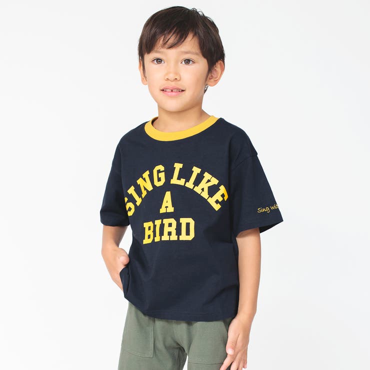 ネイビーブルー | カレッジロゴPt半袖Tシャツ 子供服 キッズ | ブランシェス