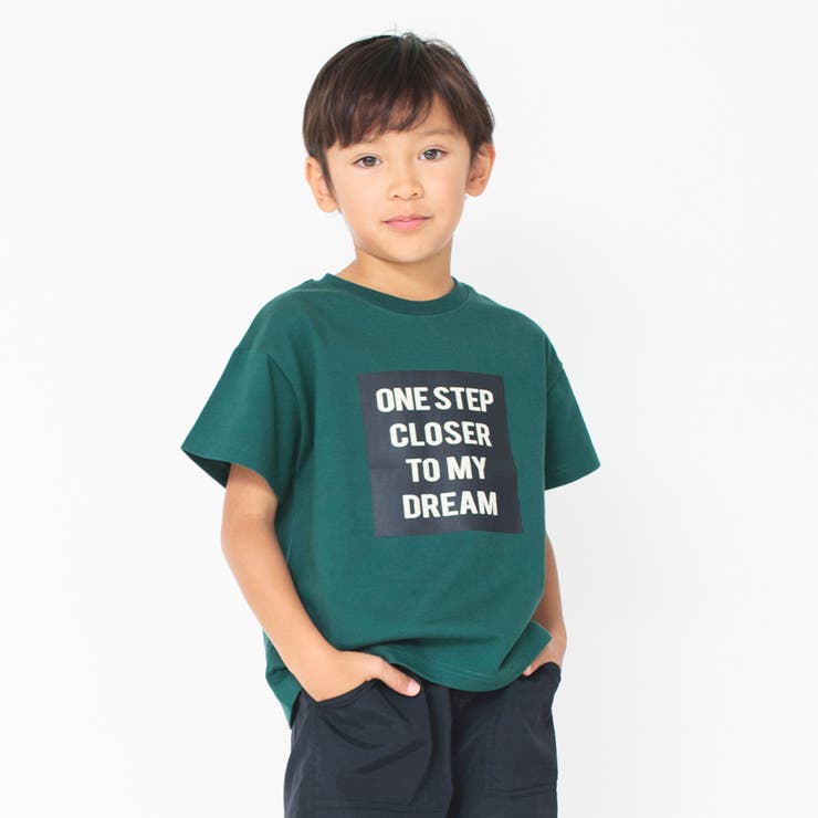 グリーン | 【抗菌・消臭・防汚】ボックスロゴ半袖Tシャツ 子供服 キッズ | ブランシェス