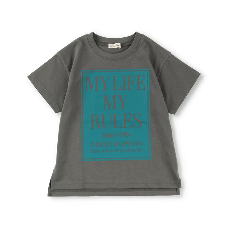 チャコールグレー | 【bコレ / 綿100％】グラフィック半袖Tシャツ 子供服 キッズ | ブランシェス