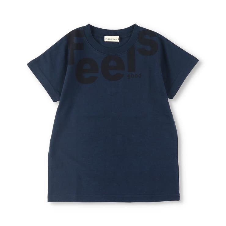 ネイビーブルー | 【ロイヤルコットン】FEELSロゴ半袖Tシャツ 子供服 キッズ | ブランシェス