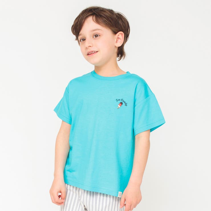 ライトグリーン | 【接触冷感アイスT】ワンポイント刺繍半袖Tシャツ 子供服 キッズ | ブランシェス