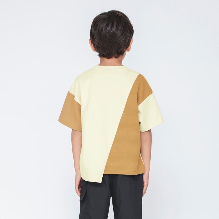 アイボリー】【異素材使い】メッシュポケット半袖Tシャツ 子供服