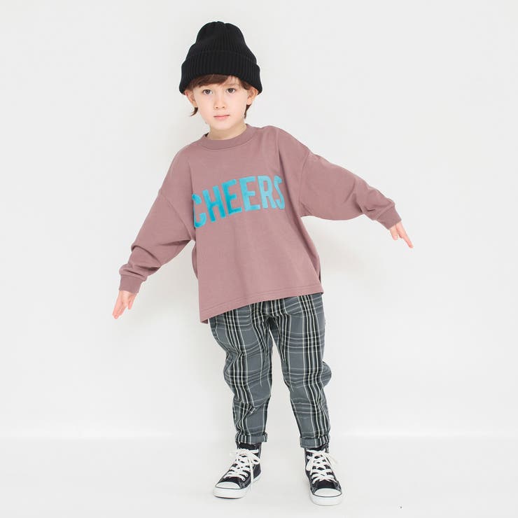 グレー | 【ガーデナー】チェック柄テーパードパンツ | ブランシェス