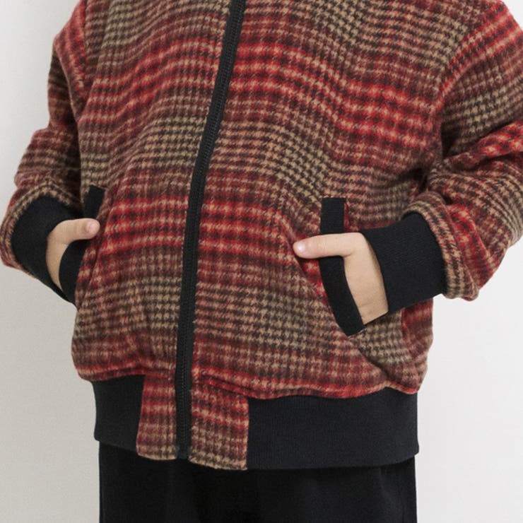 【お揃い】シャギーチェック柄ボンバージャケット | ブランシェス | 詳細画像17 