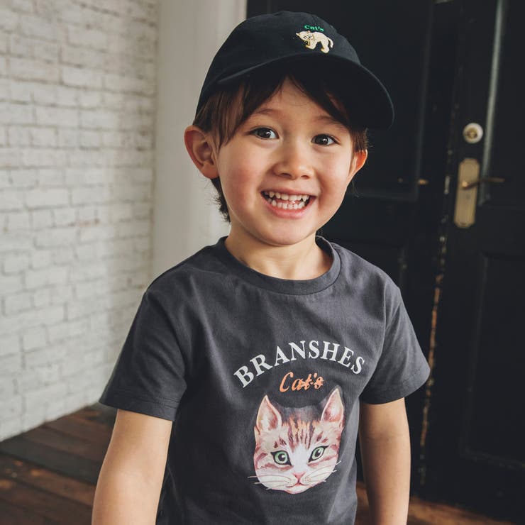 チャコールグレー | 【Cat's ISSUE】ネコプリント半袖Tシャツ（こども） 子供服 キッズ | ブランシェス