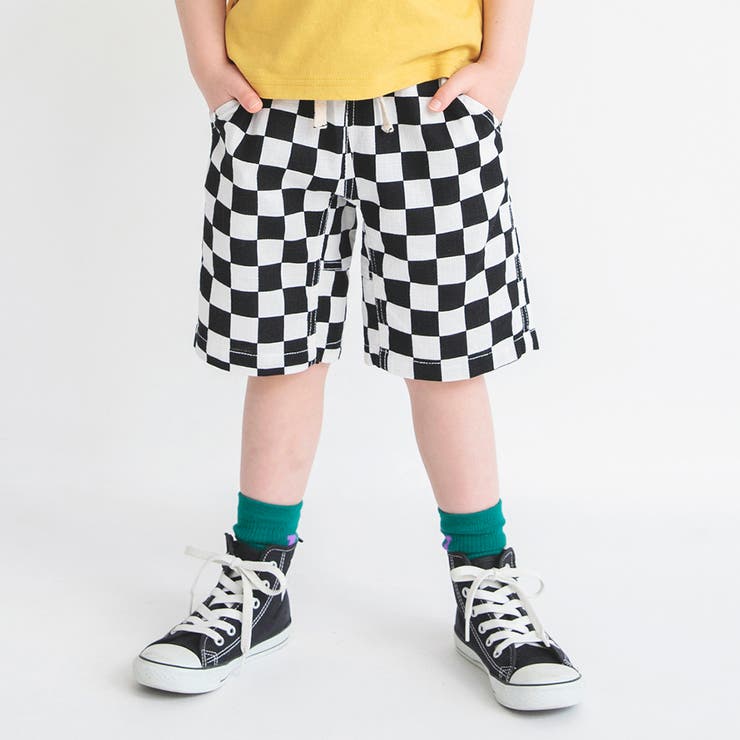 オフホワイト | 【爽パン / 綿100％】パナマ織り総柄ハーフパンツ | ブランシェス