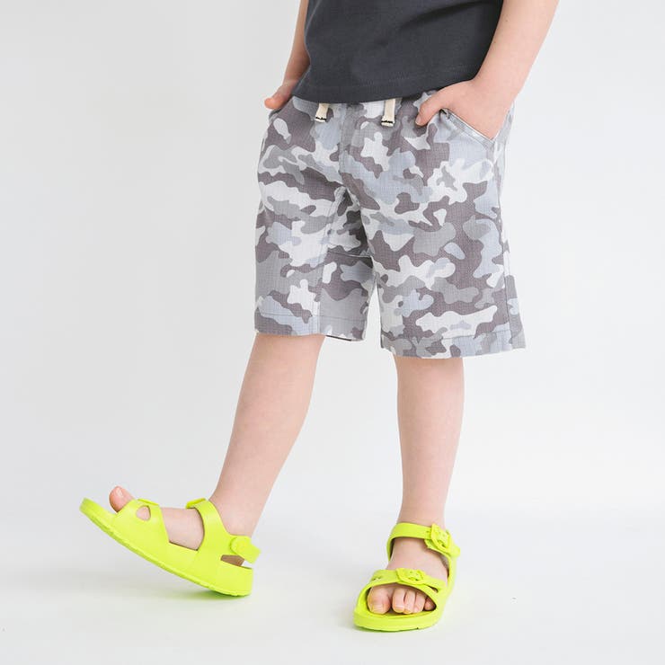 グレー | 【爽パン / 綿100％】パナマ織り総柄ハーフパンツ | ブランシェス