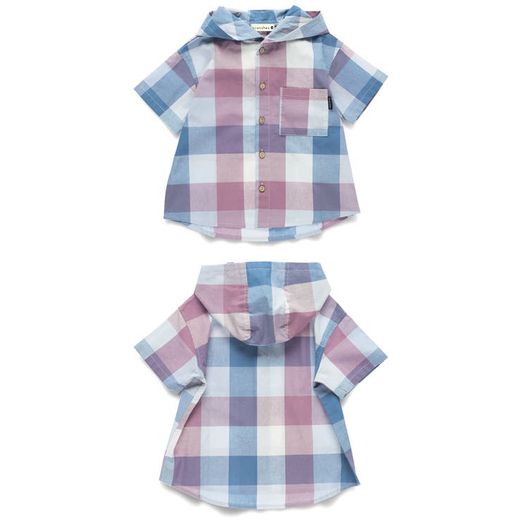 【おそろい】マドラスチェック柄半袖シャツパーカー | ブランシェス | 詳細画像13 