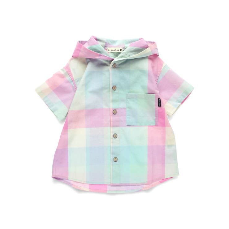 【おそろい】マドラスチェック柄半袖シャツパーカー | ブランシェス | 詳細画像14 