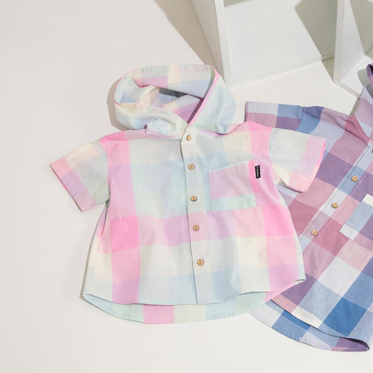 【おそろい】マドラスチェック柄半袖シャツパーカー | ブランシェス | 詳細画像19 