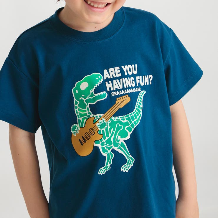 【体温で変わる】恐竜プリント半袖Tシャツ