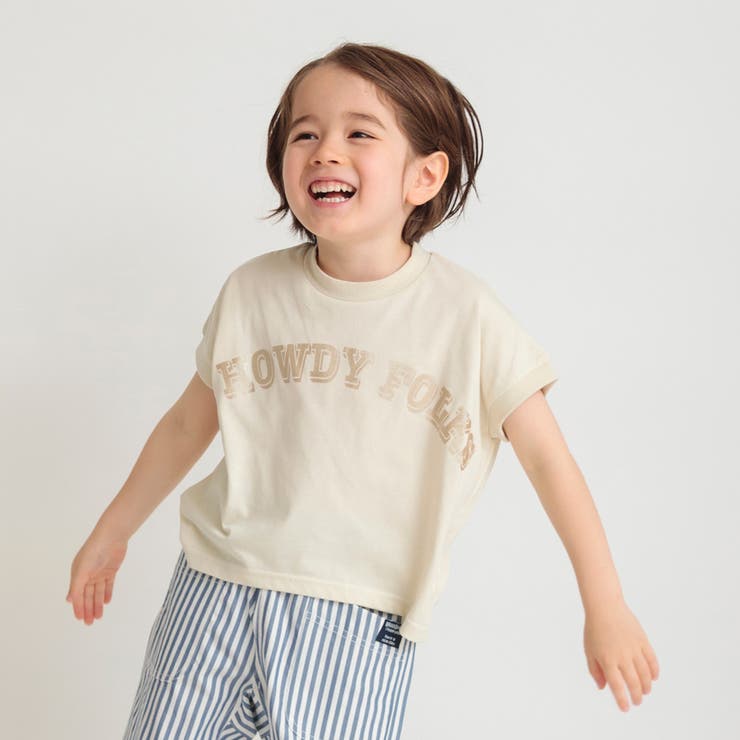 カレッジ風フレンチスリーブTシャツ[品番:BRSK0008359 カレッジ風フレンチスリーブTシャツ[品番:BRSK0008359
