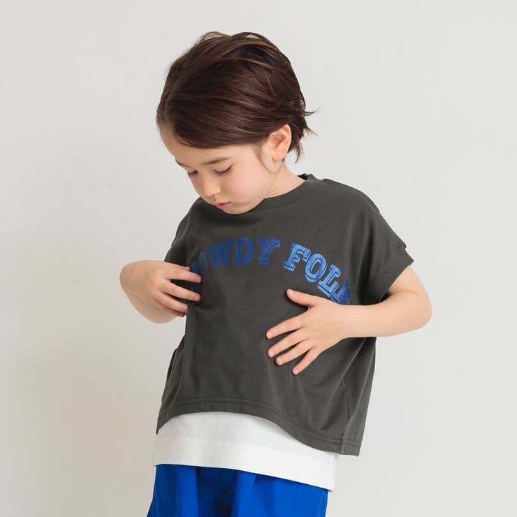 チャコールグレー | カレッジ風フレンチスリーブTシャツ | ブランシェス