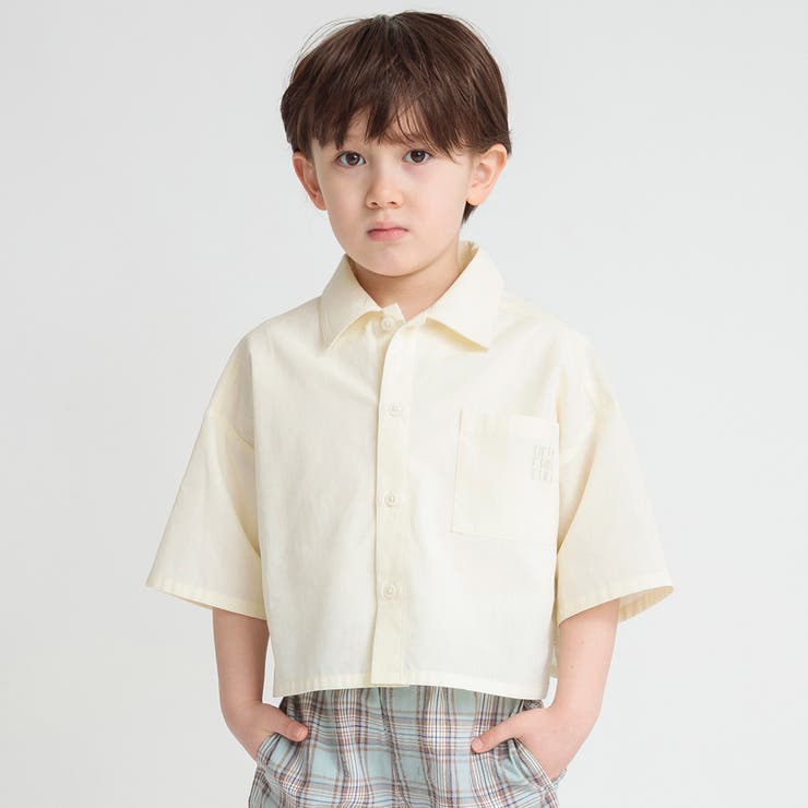 クリーム | ドロップショルダー半袖シャツ | ブランシェス