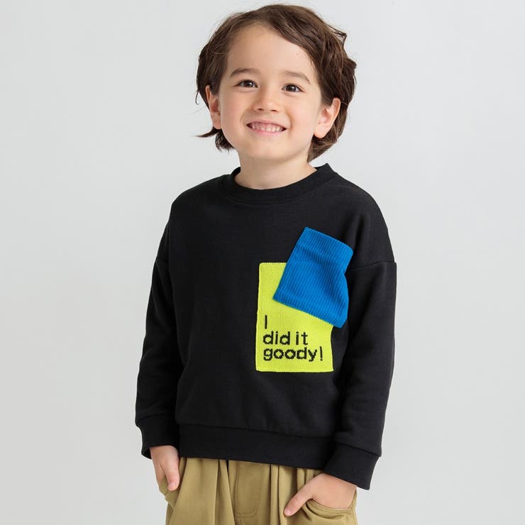 ブラック | 【ジャガード/ニットコールポケット付き】トレーナー | ブランシェス