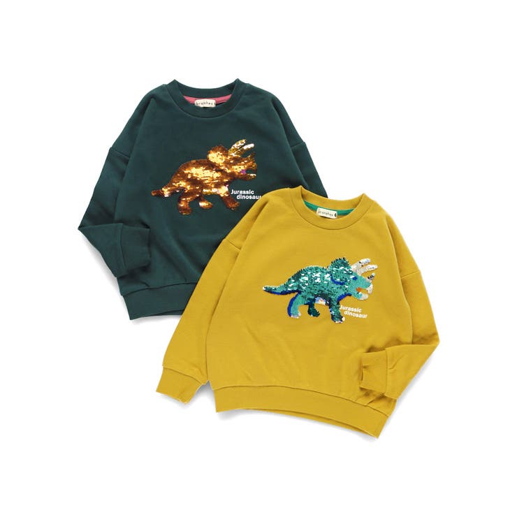 恐竜スパンコール裏毛トレーナー | ブランシェス | 詳細画像1 