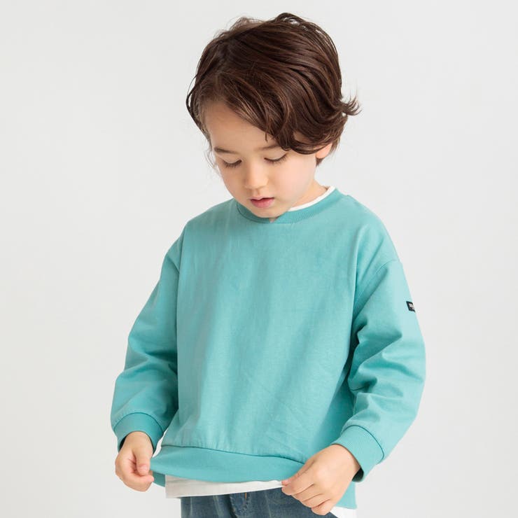 ライトグリーン | 重ね着風長袖Tシャツ ロンT | ブランシェス