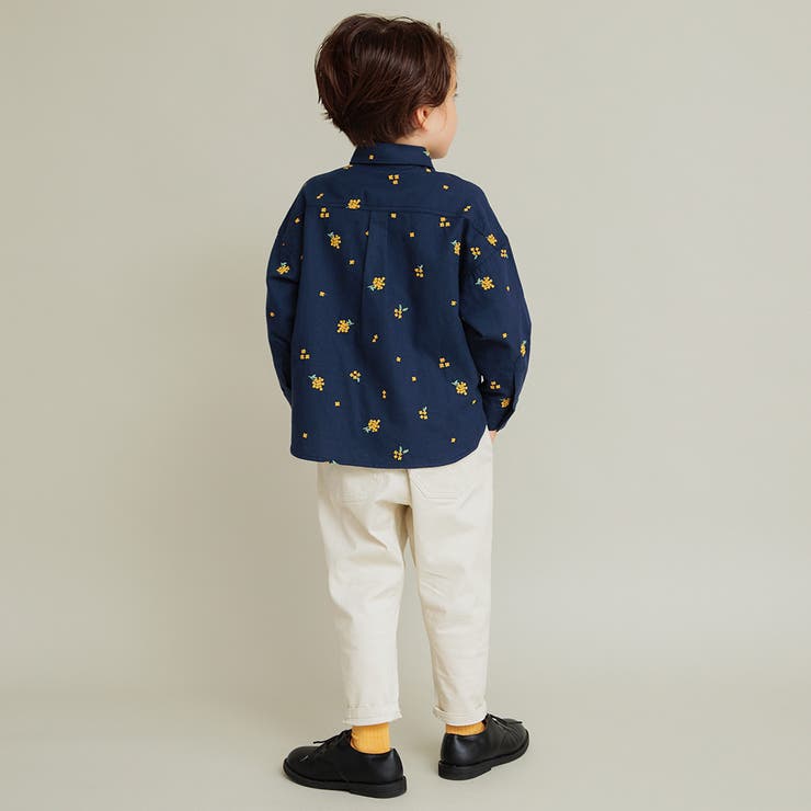 【おそろい】きんもくせい刺繍長袖シャツ | ブランシェス | 詳細画像12 