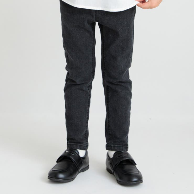 ブラック | 【あったかフィットストレート】プレミアム裏起毛デニムロングパンツ | ブランシェス