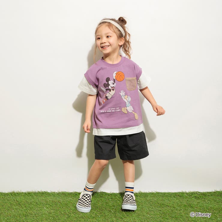 【Disney/ディズニー】スポーツグラフィック重ね着風半袖Tシャツ | ブランシェス | 詳細画像16 